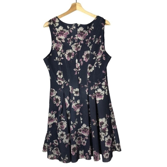 Torrid Blue Floral Mesh Pleated Mini Dress 12 - Picture 3 of 6